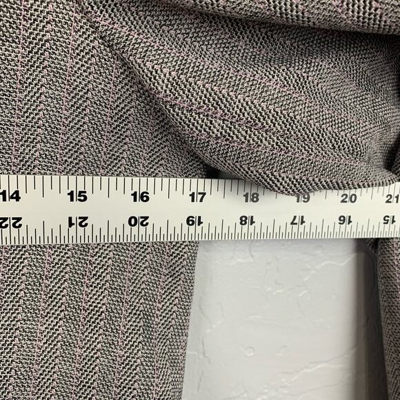 Donna Karan Blazer Gray Pink Stripe Notch Collar Single Button Pockets Size 4 - Picture 5 of 8